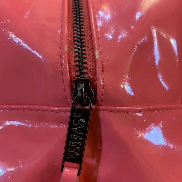 Versace Pink Cosmetic Bag with Embossed Logo - Picture 8 of 8